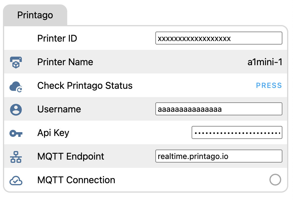 Printago MQTT Manual